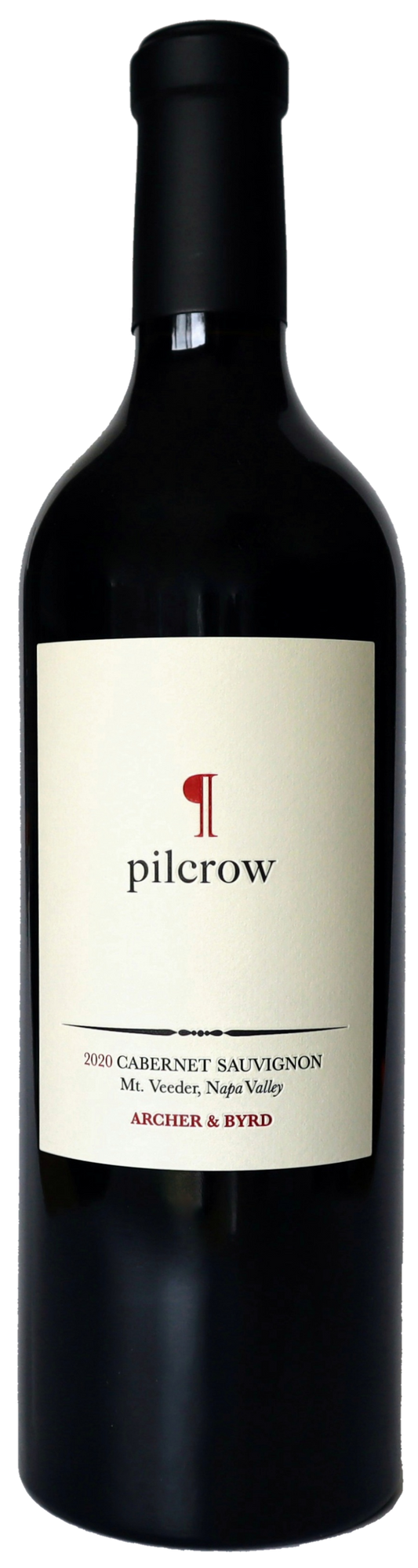 Pilcrow Archer & Byrd Cabernet Sauvignon 2020  Front Bottle Shot