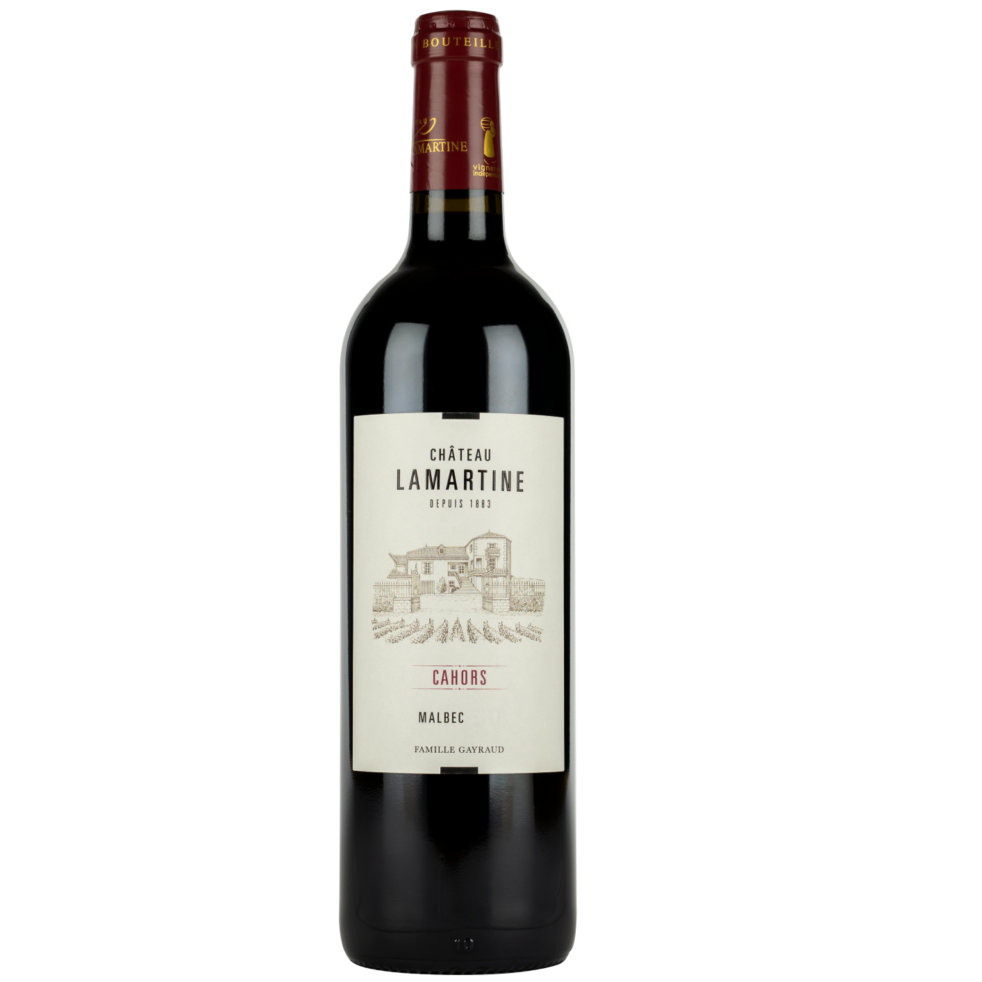 Chateau Lamartine Cahors 2019  Front Bottle Shot