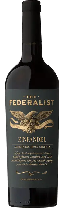 The Federalist Bourbon Barrel Aged Zinfandel 2022  Front Bottle Shot