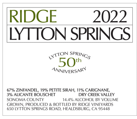 Ridge Lytton Springs (1.5 Liter Magnum) 2022