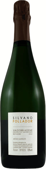 Silvano Follador Valdobbiadene Prosecco Superiore Brut Nature 2022  Front Bottle Shot