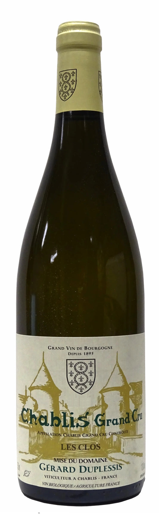Domaine Gerard Duplessis Chablis Les Clos Grand Cru 2022  Front Bottle Shot