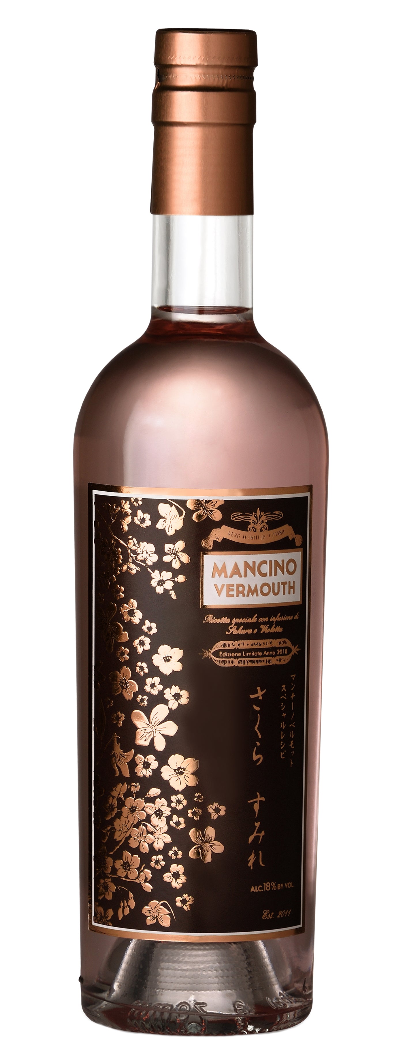 Mancino Sakura Vermouth (500ML)  Front Bottle Shot