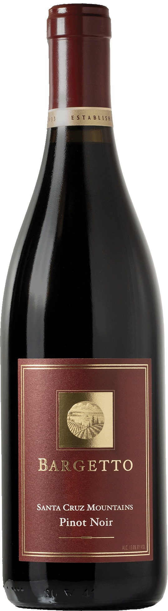 Bargetto Santa Cruz Mountains Pinot Noir 2022  Front Bottle Shot
