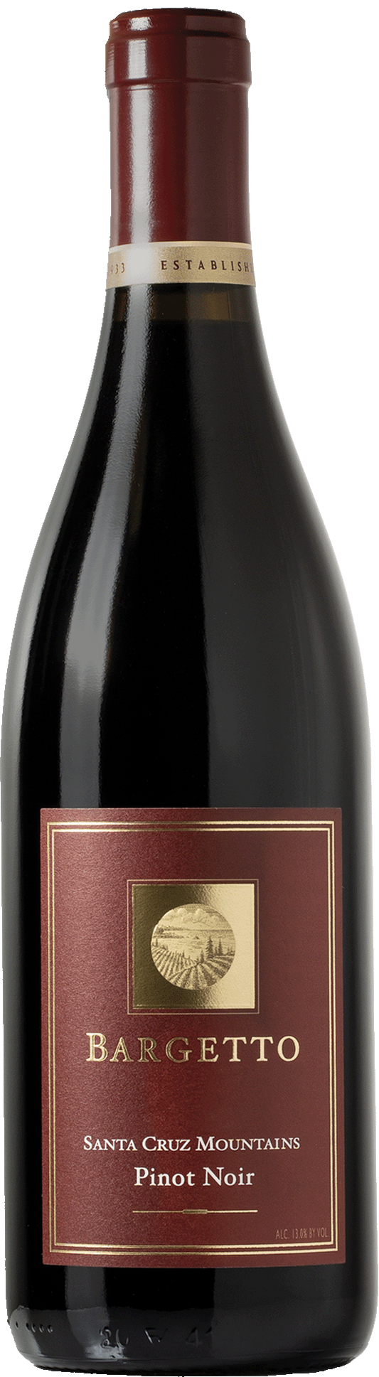 Bargetto Santa Cruz Mountains Pinot Noir 2022  Front Bottle Shot