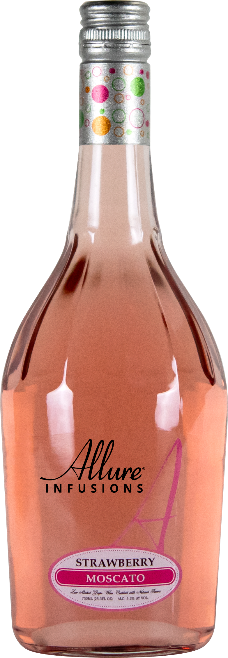 Allure Infusions Strawberry Moscato  Front Bottle Shot