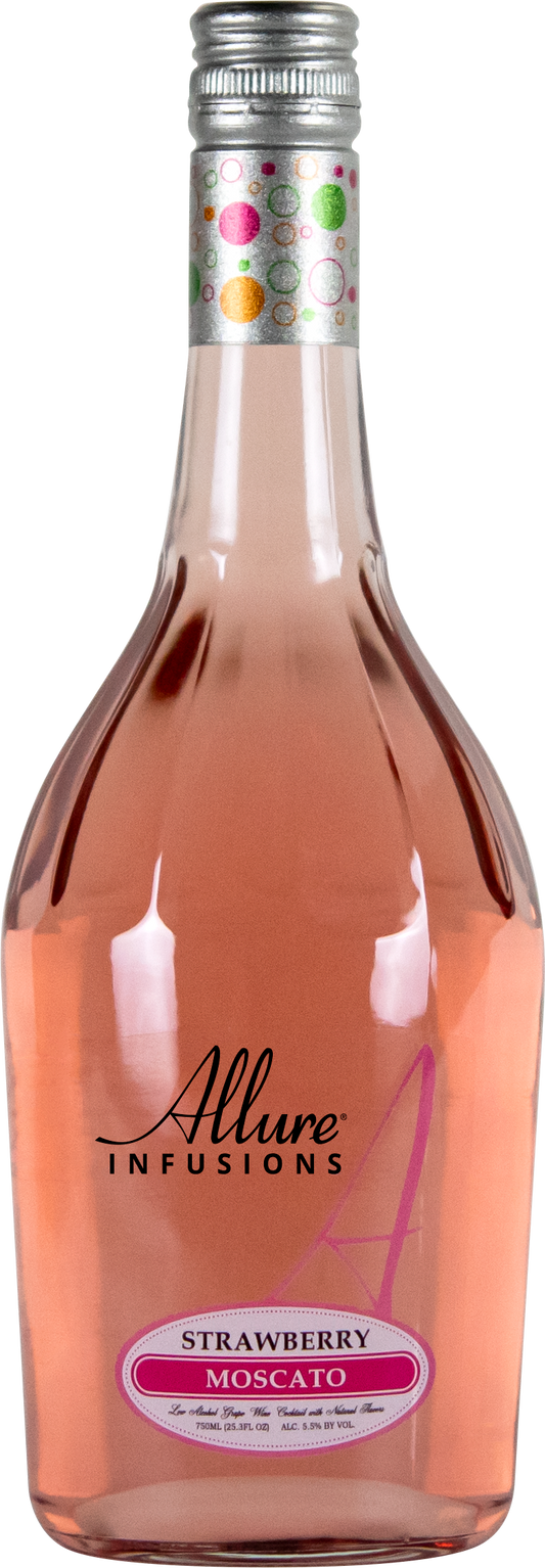 Allure Infusions Strawberry Moscato  Front Bottle Shot