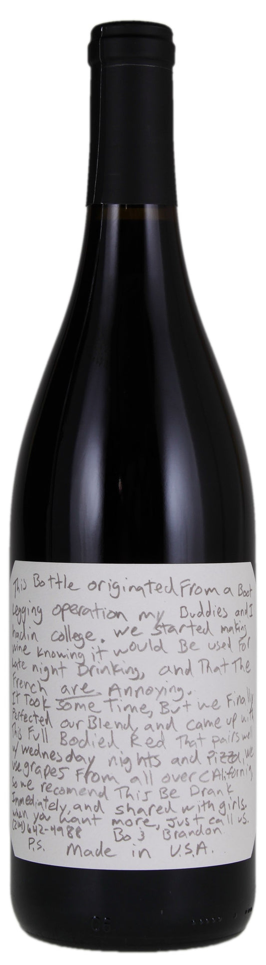 SLO Down Wines Sexual Chocolate Red 2021  Front Bottle Shot