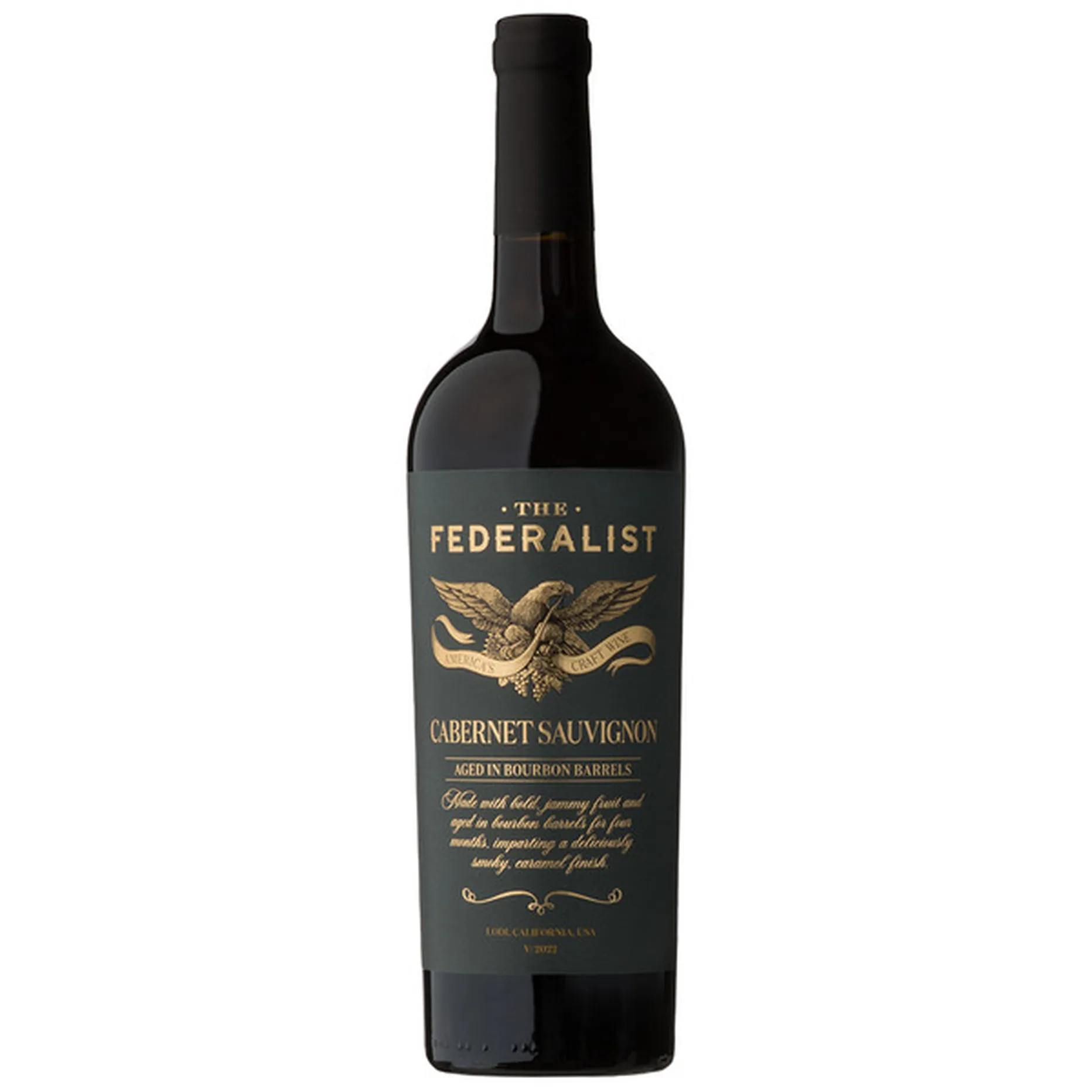The Federalist Bourbon Barrel Aged Cabernet Sauvignon 2022  Front Bottle Shot