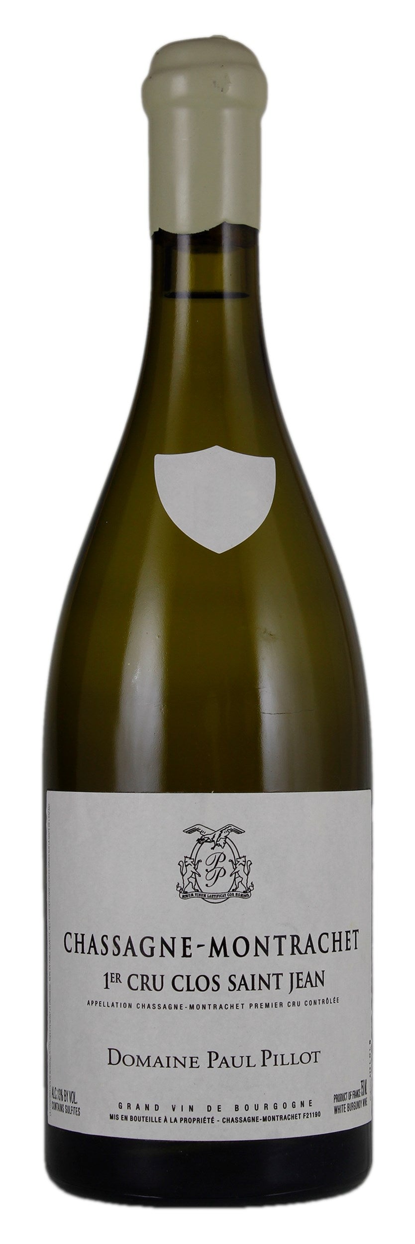 Domaine Paul Pillot Chassagne-Montrachet Clos Saint Jean Premier Cru 2022  Front Bottle Shot