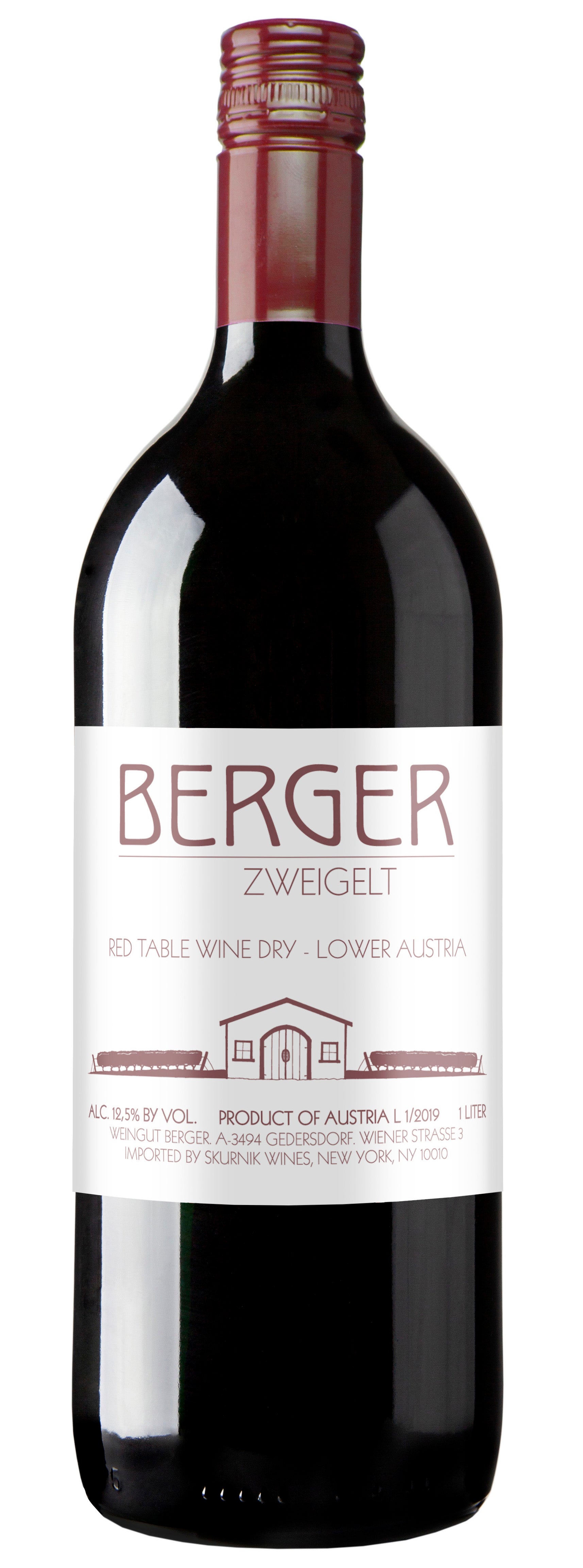 Berger Zweigelt (1 Liter) 2022  Front Bottle Shot