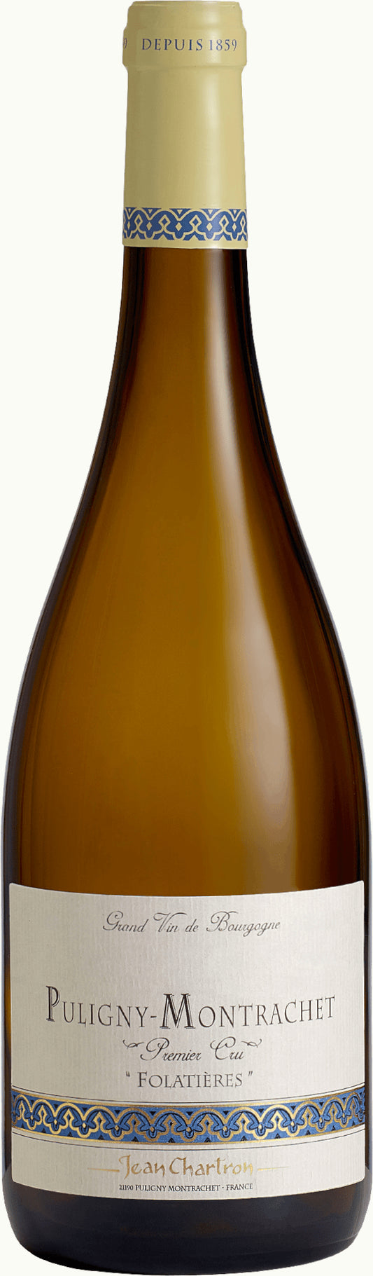 Domaine Jean Chartron Puligny-Montrachet Folatieres Premier Cru 2022  Front Bottle Shot