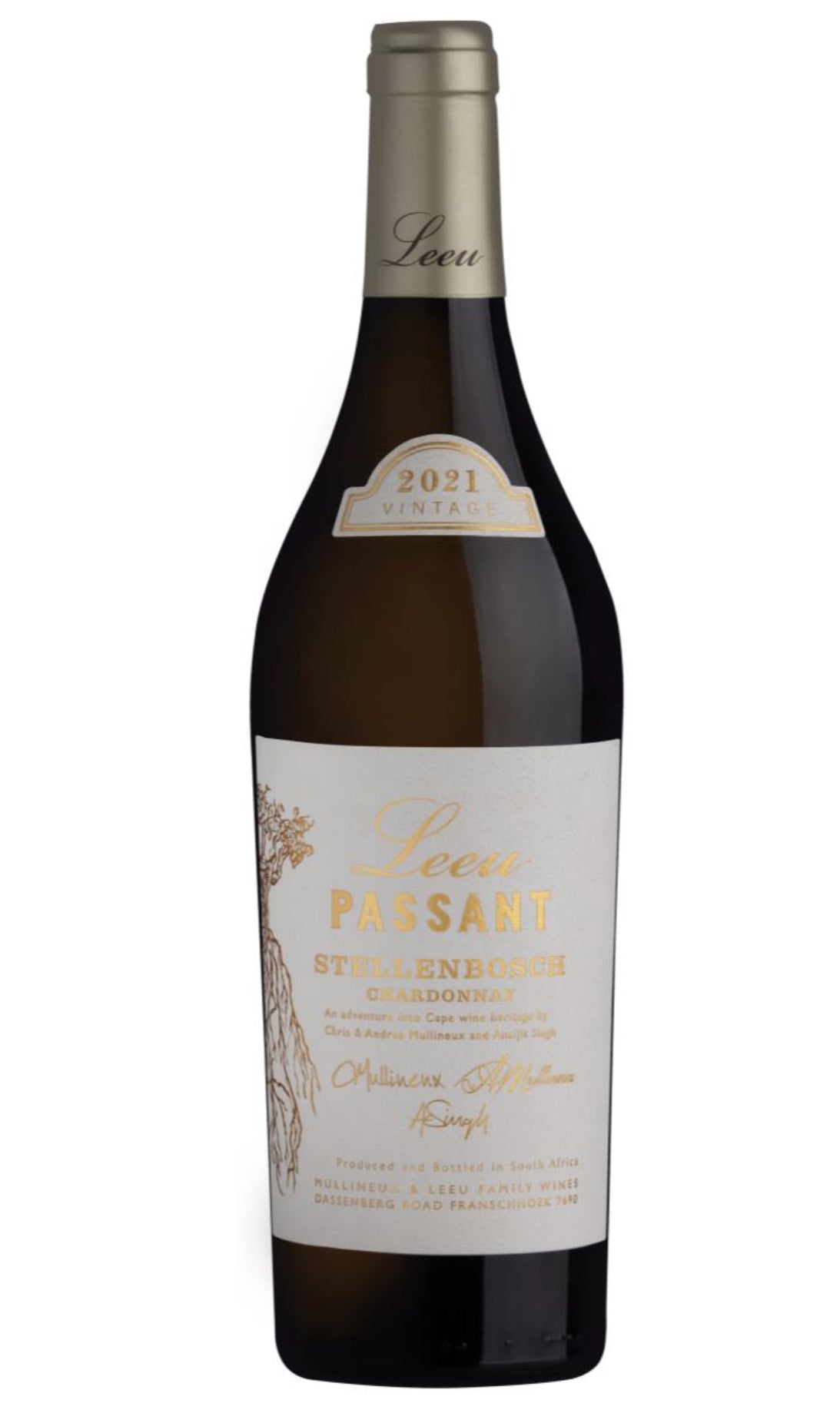 Mullineux Family Wines Leeu Passant Chardonnay 2021  Front Bottle Shot