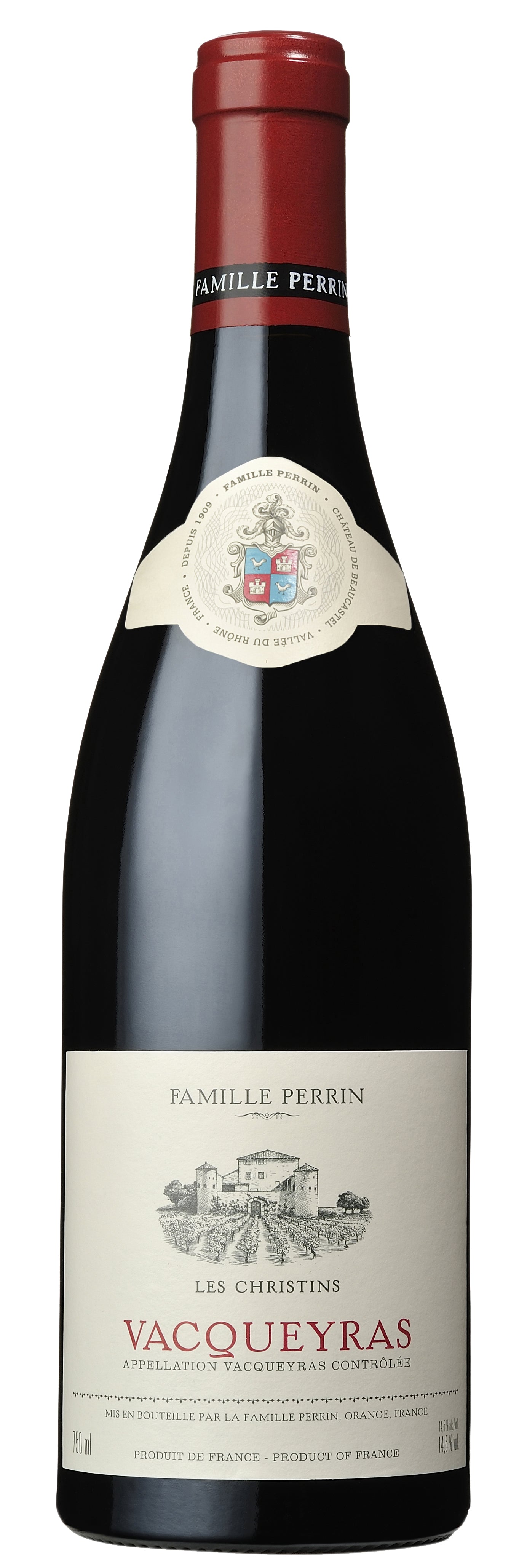 Famille Perrin Vacqueyras Les Christins 2021  Front Bottle Shot
