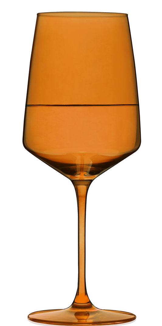 Viski Reserve Nouveau Crystal Wine Glasses in Amber (Set of 2)