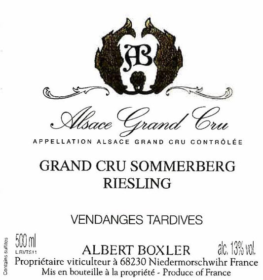 Albert Boxler Grand Cru Sommerberg Vendanges Tardives Riesling (500ML) 2017
