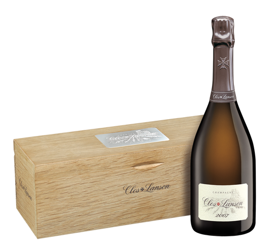Lanson Clos Lanson with Wooden Gift Box 2007  Front Bottle Shot
