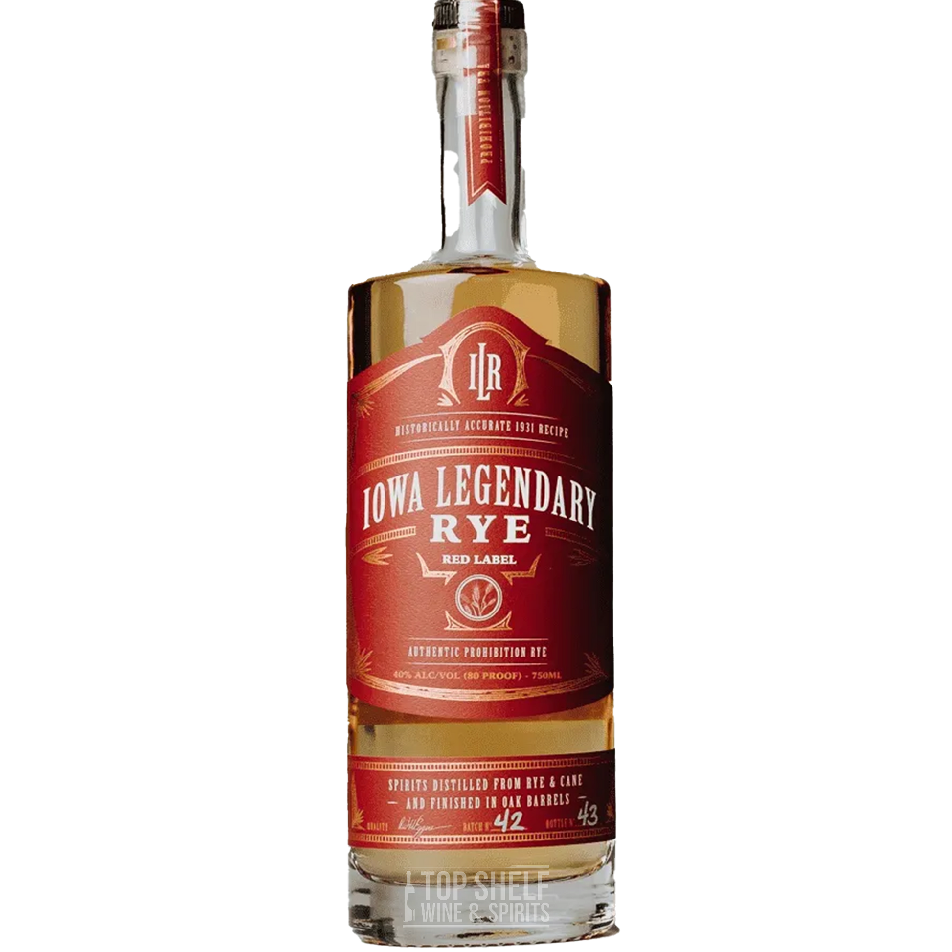 Iowa Legendary Rye Red Label Whiskey