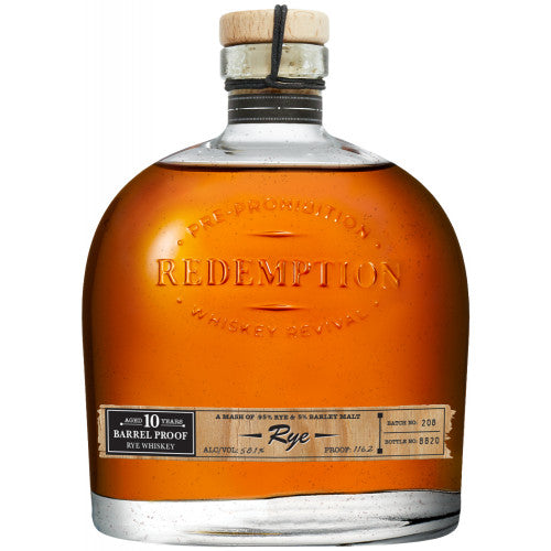 Redemption 10 Year Old Barrel Proof Straight Rye Whiskey