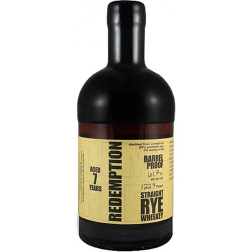 Redemption 7 Year Old Barrel Proof Straight Rye Whiskey