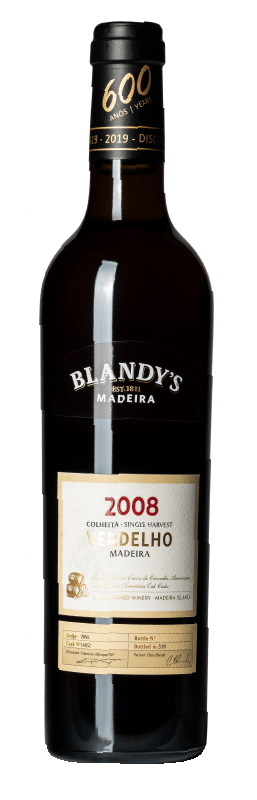 Blandy's Verdelho Colheita Single Harvest Medium Dry Madeira 2008  Front Bottle Shot