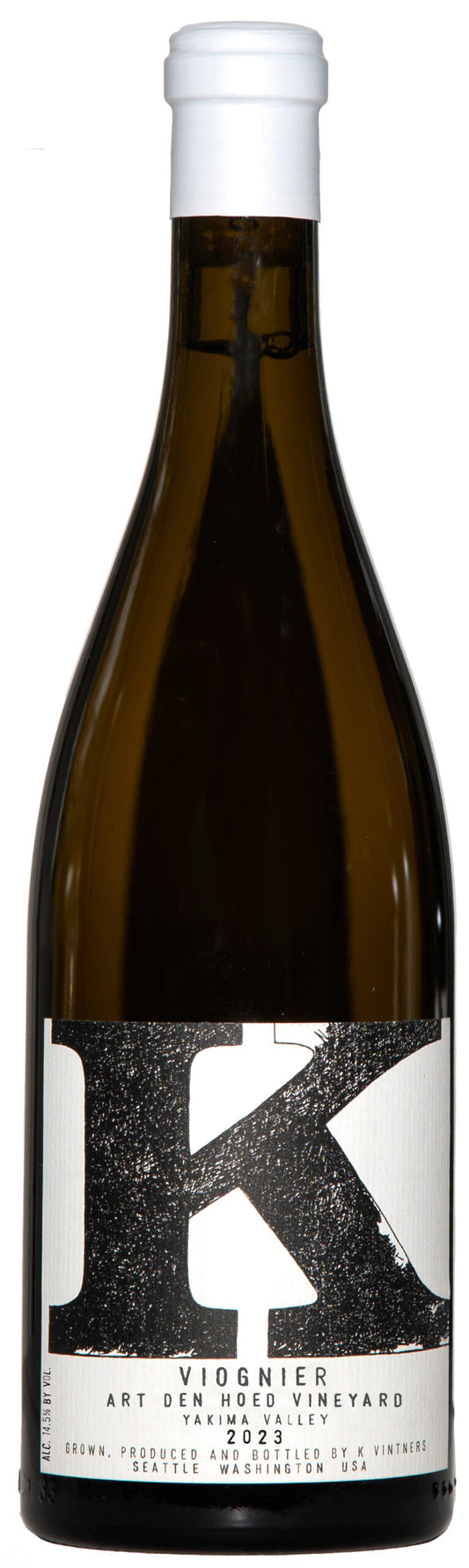 K Vintners Art Den Hoed Vineyard Viognier 2023  Front Bottle Shot