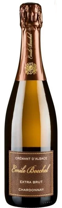 Boeckel Cremant d'Alsace Extra Brut Chardonnay 2019  Front Bottle Shot