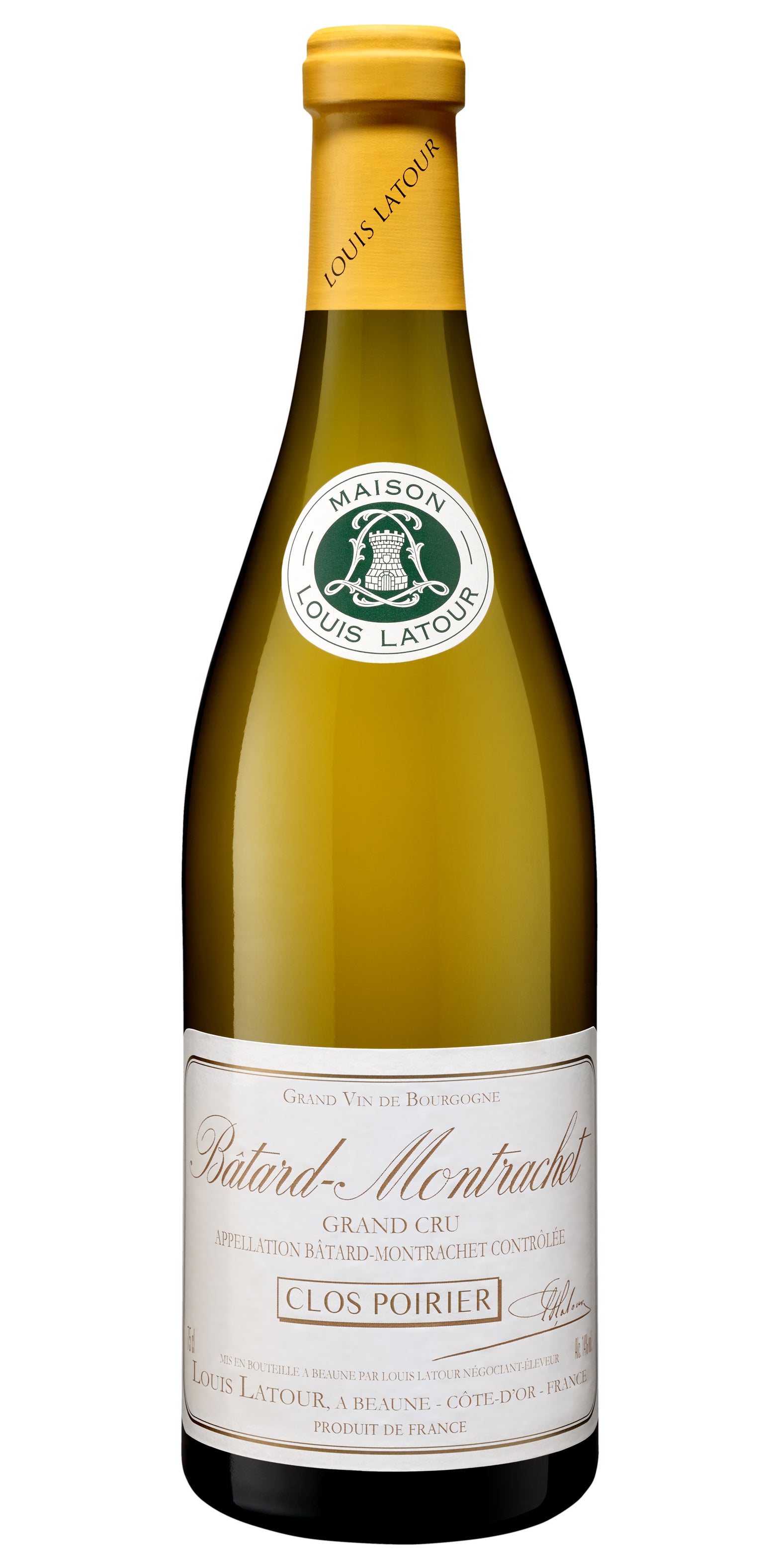 Louis Latour Batard-Montrachet Clos Poirier Grand Cru 2019  Front Bottle Shot
