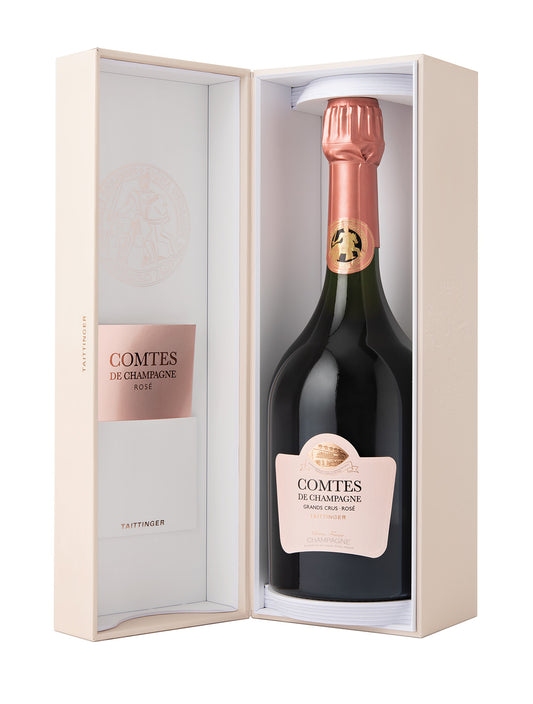 Taittinger Comtes de Champagne Grand Cru Rose with Gift Box 2011  Front Bottle Shot