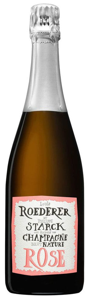 Louis Roederer Brut Nature Rose Philippe Starck Label 2015  Front Bottle Shot