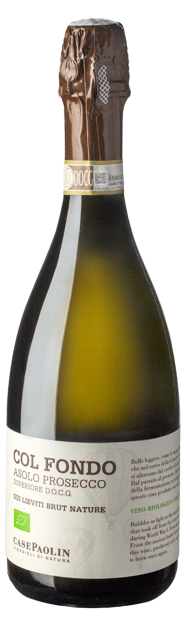 Case Paolin Col Fondo Asolo Prosecco Superiore  Front Bottle Shot
