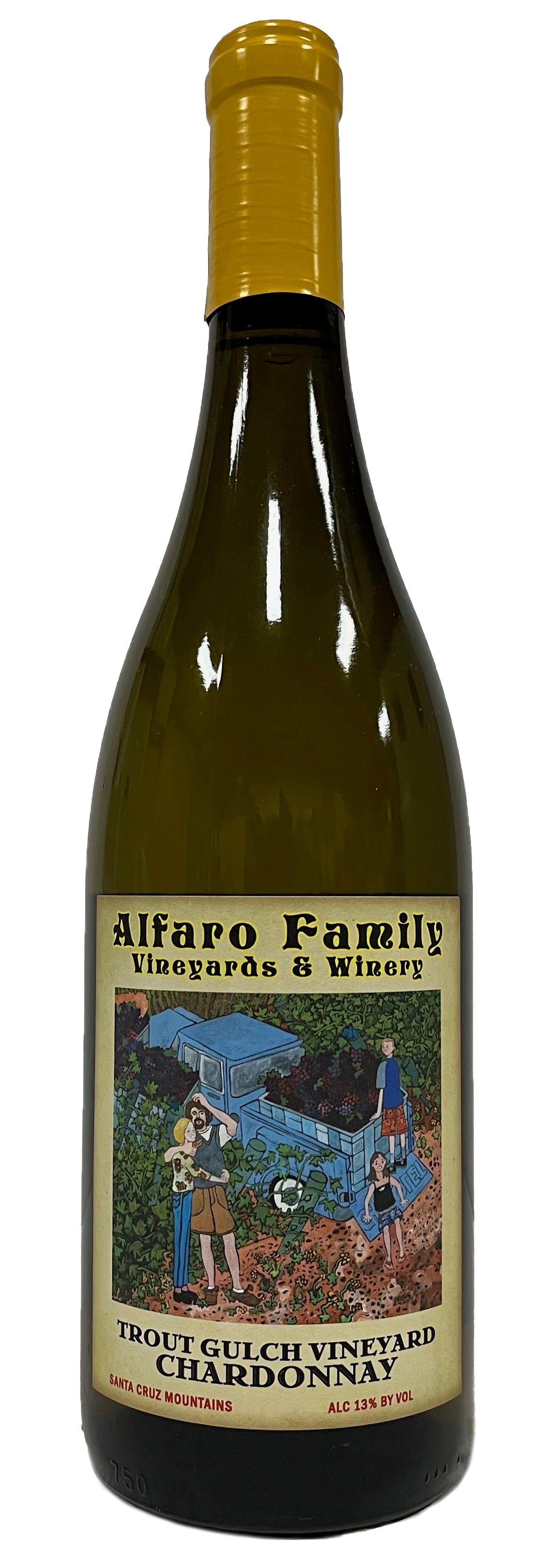 Alfaro Family Trout Gulch Vineyard Chardonnay 2022  Front Bottle Shot