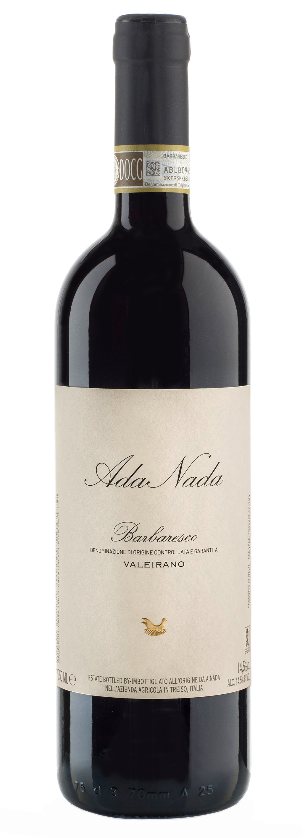 Ada Nada Barbaresco Valeirano 2020  Front Bottle Shot