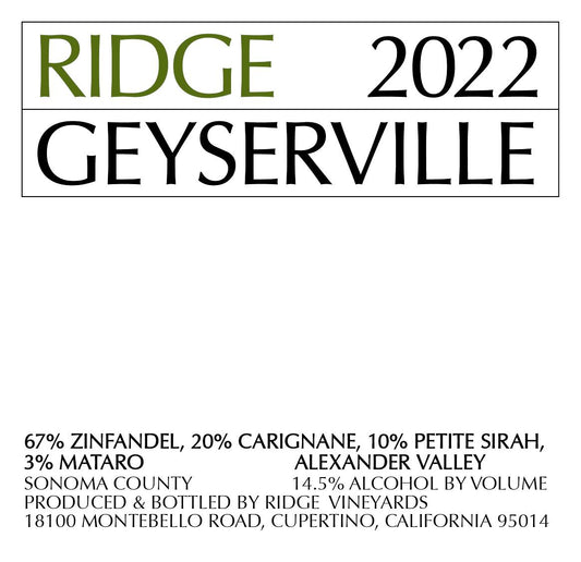Ridge Geyserville (1.5 Liter Magnum) 2022