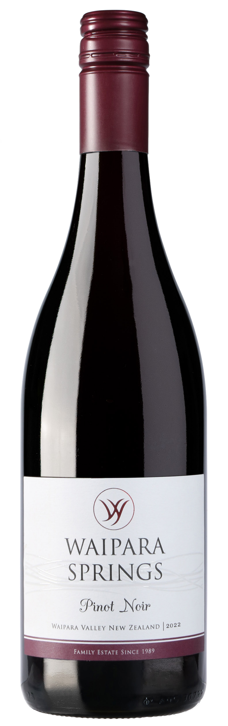 Waipara Springs Pinot Noir 2022  Front Bottle Shot