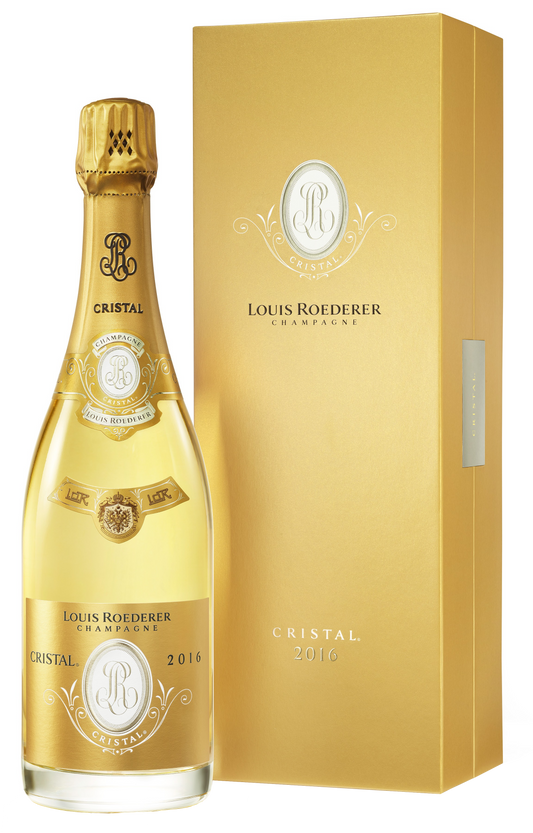 Louis Roederer Cristal Brut with Gift Box 2016  Front Bottle Shot