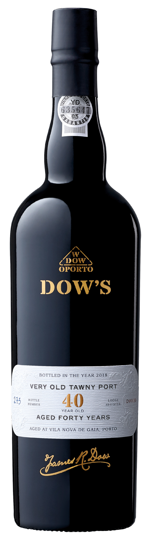 Dow's 40 Year Old Tawny Port  Front Bottle Shot
