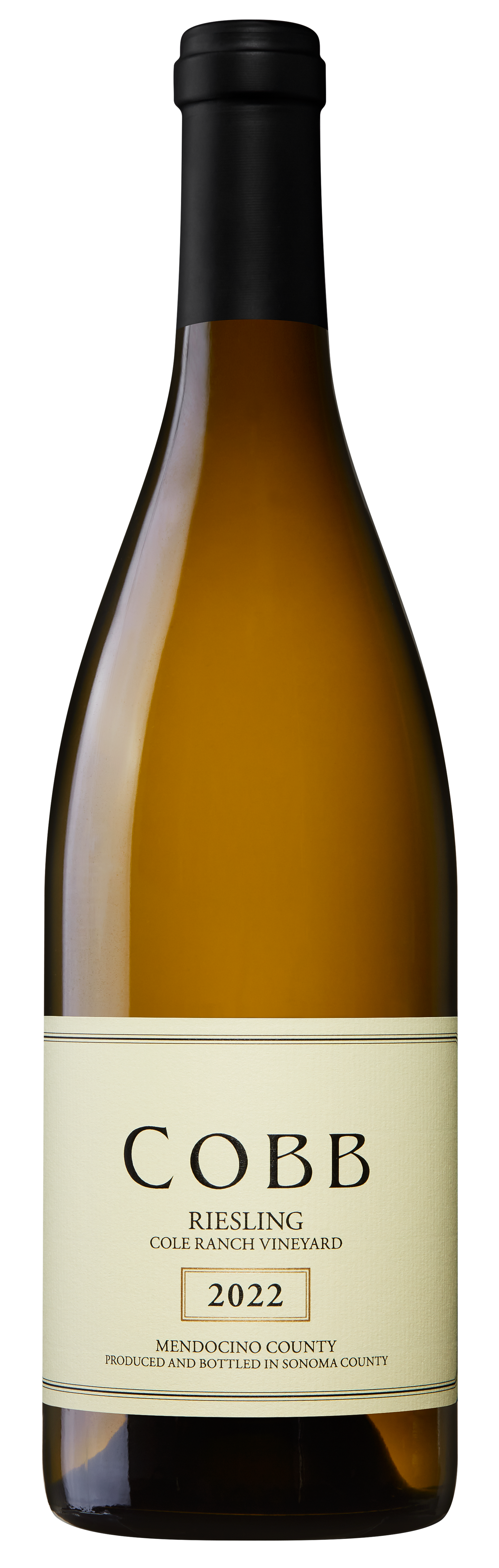 Cobb Wines Cole Ranch Vineyard Riesling 2022  Front Bottle Shot