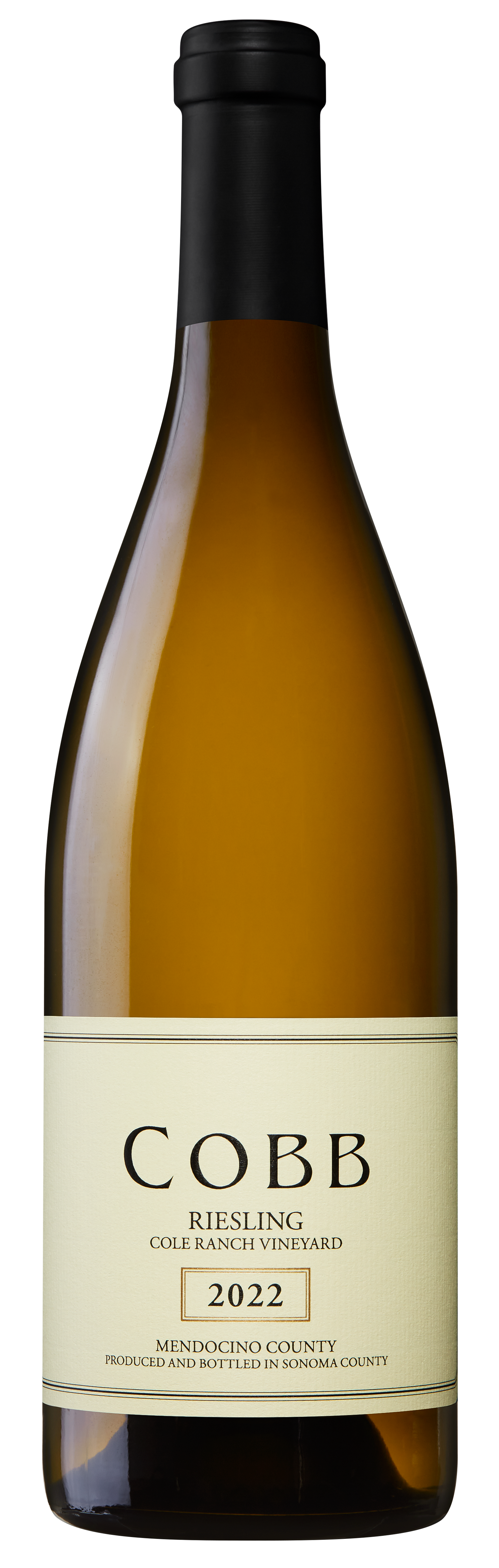 Cobb Wines Cole Ranch Vineyard Riesling 2022  Front Bottle Shot