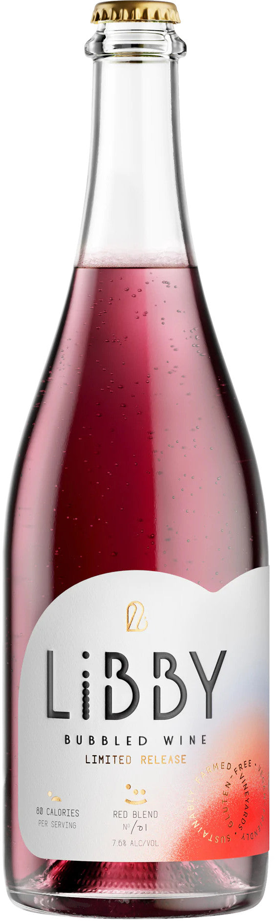 Libby Bubbled Wine Red  Front Bottle Shot