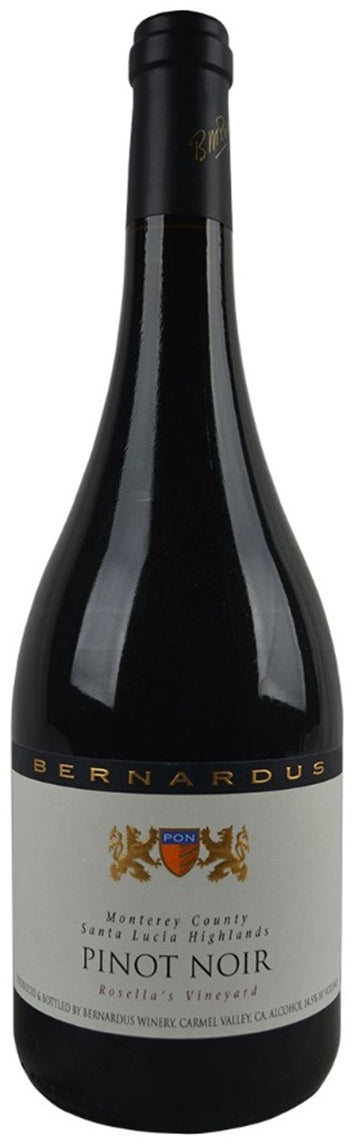 Bernardus Rosella's Vineyard Pinot Noir 2019  Front Bottle Shot