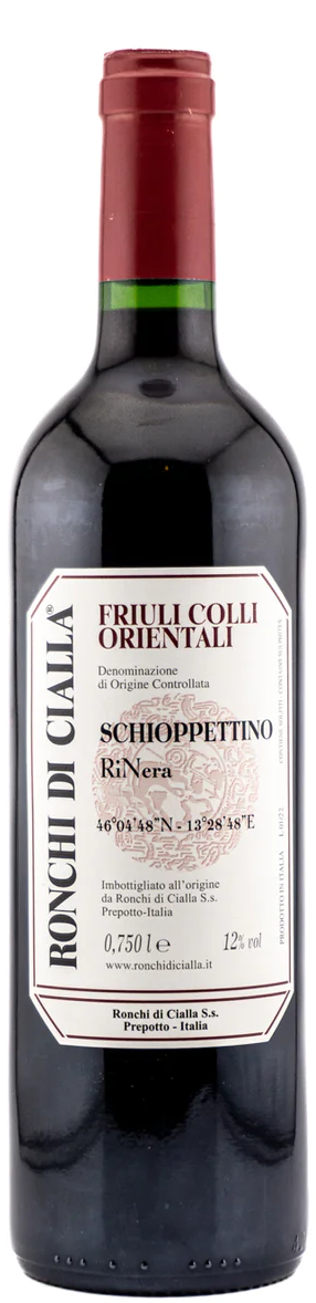 Ronchi di Cialla RiNera Schioppettino 2022  Front Bottle Shot