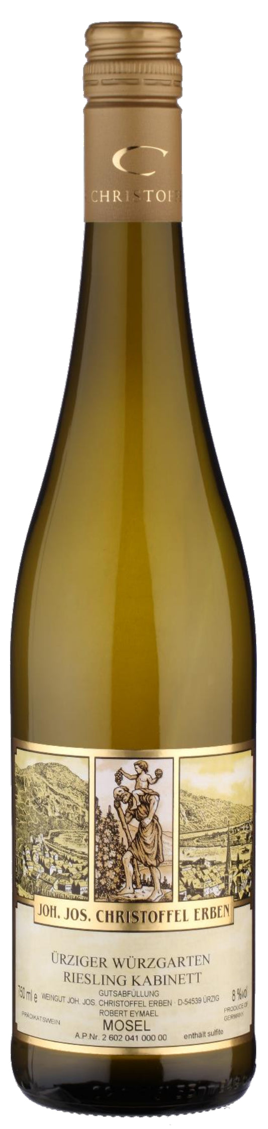 J.J. Christoffel Urziger Wurzgarten Riesling Kabinett 2021  Front Bottle Shot