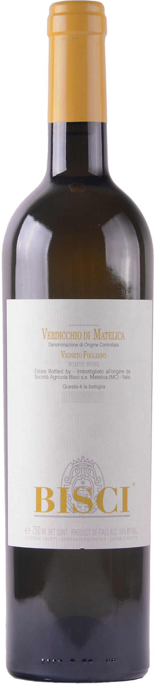 Bisci Verdicchio di Matelica Vigneto Fogliano 2021  Front Bottle Shot