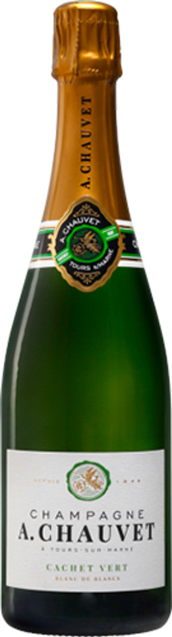 Champagne A. Chauvet Cachet Vert Blanc de Blancs Brut  Front Bottle Shot