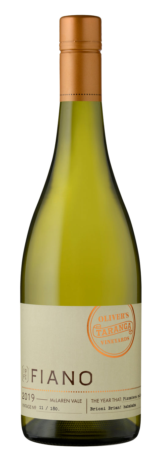 Oliver's Taranga Vineyards Fiano 2019  Front Bottle Shot