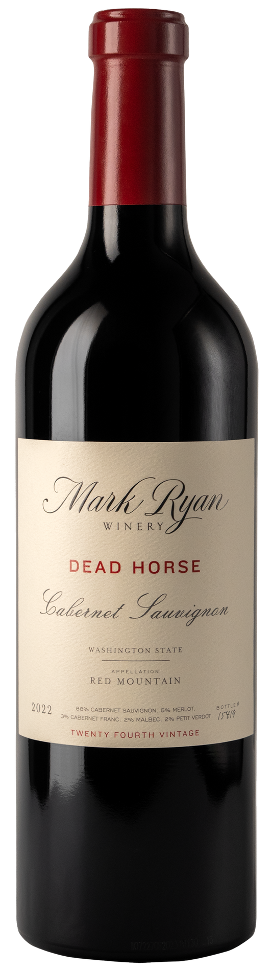 Mark Ryan Dead Horse Cabernet Sauvignon 2022  Front Bottle Shot