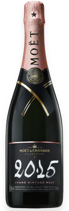 Moet & Chandon Grand Vintage Brut Rose 2015  Front Bottle Shot