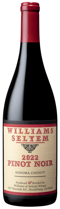 Williams Selyem Sonoma County Pinot Noir 2022  Front Bottle Shot