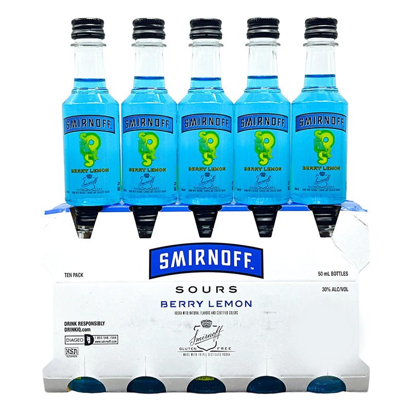 Smirnoff Sours Berry Lemon Flavored Vodka Mini Shots 12/50ml